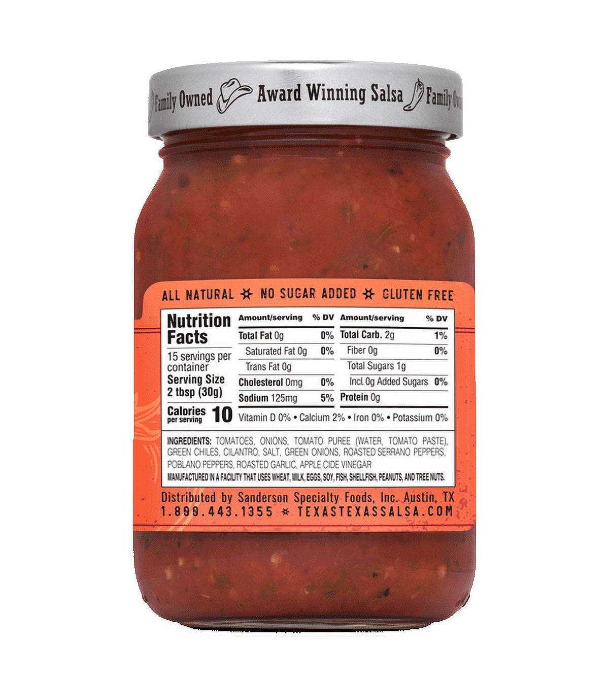 (2 pack) Texas Texas Roasted Restaurant Style Mild Salsa 16 oz Jar