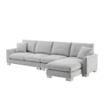 thumbnail image 3 of 119*55" Modern Oversized Sectional Sofa, L-shaped Luxury Couch Set with 2 Free pillows, 5-seat Chenille Indoor Furniture with Chaise for Living Room, Apartment, Offices (Light Gray), 3 of 12