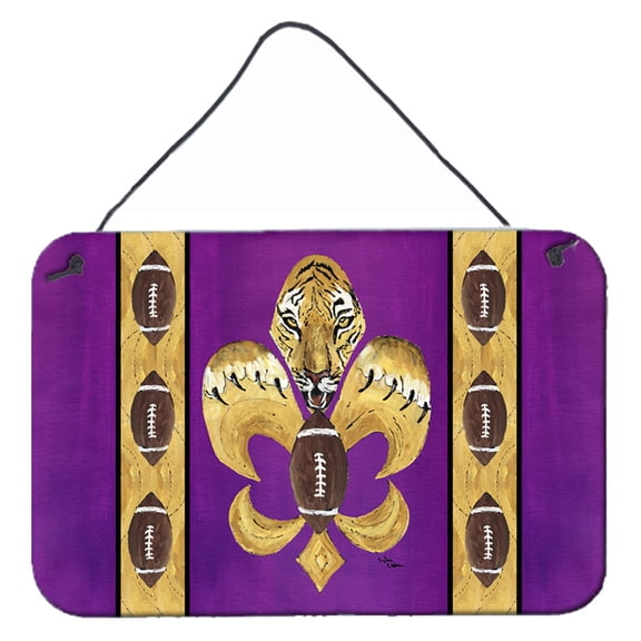 Carolines Treasures 8205DS812 Tiger Football Fleur de lis Wall or Door Hanging Prints 8HX12W multicolor