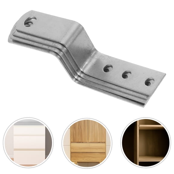 OUNONA 4Pcs Plated Silver Metal Cabinet Lock Head Piece Furniture Shelf Support Bracket