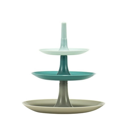 

Triple Layers Plastic Cake Stand Cupcake Fruit Shelf Cup Cake Holder Display for Wedding Birthday Party - Size L