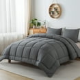 thumbnail image 6 of Twin Size 2-Piece All-Season Down Alternative Comforter Set Dark Gray | Comforter + Pillow Cases Bedding Set | Hotel Grade Bed in a Bag by KINMEROOM, 6 of 6