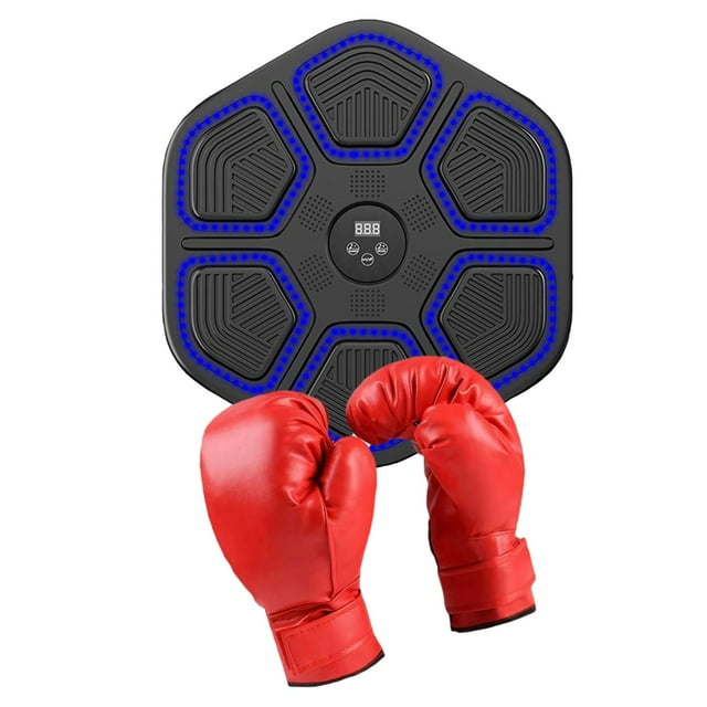 Almencla Boxing Machine Exercise Home Gym Reaction Training Pad Music Boxing Training with Red Adult Glove