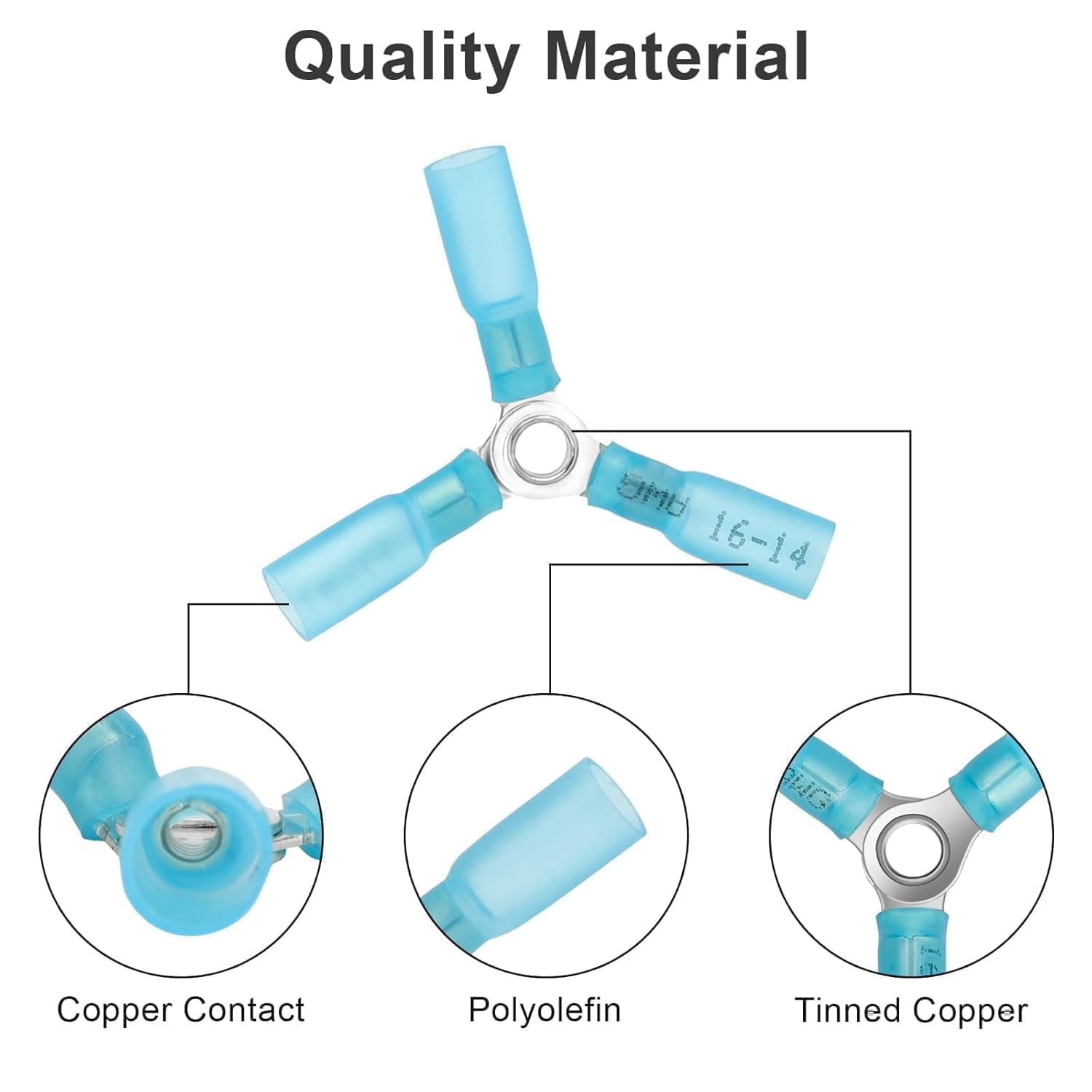 20 pieces of 3-way connectors 22-10 heat shrink type ring terminals, heavy-duty waterproof automotive ship electrical crimp connectors (12-10, 16-14, 22-16)