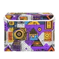 thumbnail image 7 of Yayeee Collapsible Cube Storage Bin with Lid Fabric Closet Decorative Basket with Handles, Purple Simple Triangles, 7 of 7