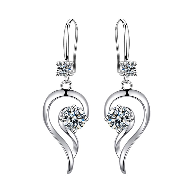 Boucles d'Oreilles Mode en Acier Inoxydable Rondes pour Femmes Créatives avec Diamants et Cristaux