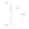 thumbnail image 6 of POWERTEC Solid Carbide Up Cut 1/8" Spiral Router Bit, Router Bit 1/4" Shank Woodworking Router bits for use on CNC and Router Tool, Router bits for Router Bushing (73003), 6 of 6