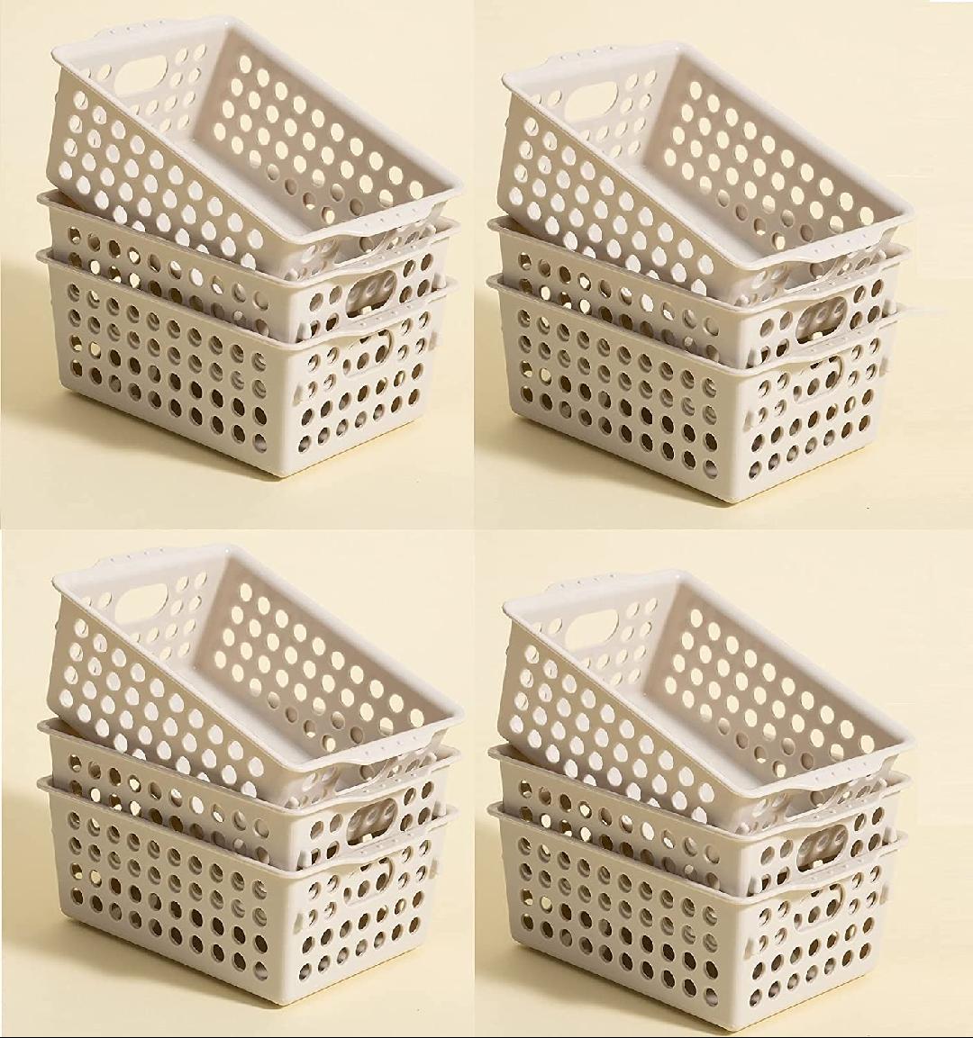 12 Pack Plastic Baskets Desk Drawer Organizer for Kitchen