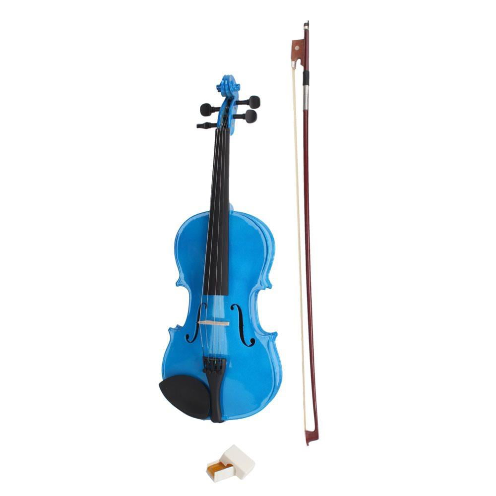 Ktaxon Dark Blue  Size Handcrafted Solid Wood Violin with Bow