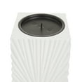 thumbnail image 4 of CosmoLiving by Cosmopolitan 3 Candle White Wood Geometric Carved Pillar Candle Holder, Set of 3, 4 of 8