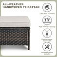thumbnail image 2 of Pocassy Wicker Rattan Ottoman Outdoor Patio Ottoman Brown - Beige, 2 of 5