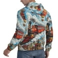 thumbnail image 6 of Kdxio Red Train Hot Air Balloon Print Mens Casual Hooded Collar Drawstring Hoodies Pullover Sweatshirts Casual Long Sleeve Shirts-X-Large, 6 of 7