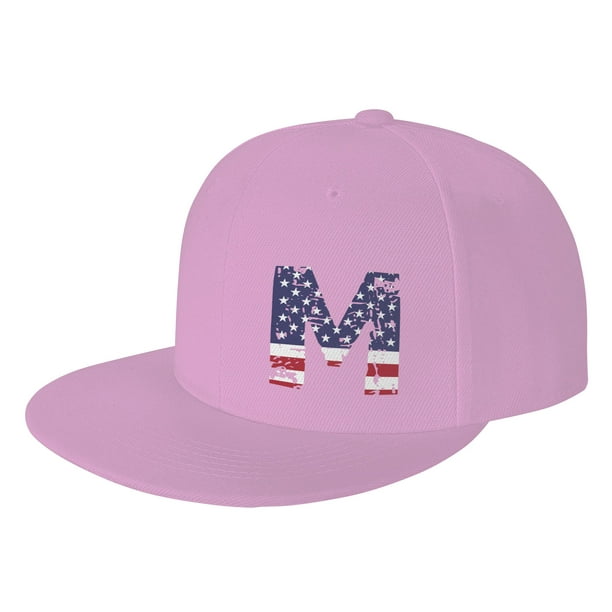 ZICANCN Letter M America Usa Flag Baseball Caps, Trucker Hats for