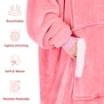 thumbnail image 3 of XIECUVA Wearable Blanket Hoodie, Flannel Sherpa Fleece, Warm and Cozy Giant Sweatshirt for Adult, Woman and Man, One Size Fits All (Pink), 3 of 7