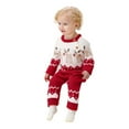 thumbnail image 4 of Newborn Baby Boy Girl's Rompers Long Sleeve Knit Christmas Sweater Romper Fall/Winter Jumpsuit Clothes Sets Red qILAKOG 0-3 Months, 4 of 6