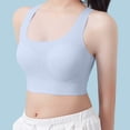 thumbnail image 2 of Wuxian Little Girls Bras Crop Top Bra Seamless Sports Bra Training Bras Wireless Light Padded Bralette Lightweight Seamless Kids Bra,Blue, 2 of 9