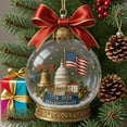 thumbnail image 2 of WKSCLPAI USA Commemorative Christmas Ornament Historic Anniversary 250-year Milestone of the United States Hanging Decorations for Christmas Tree, 2D Patriotic Ball Ornament, 2 of 6