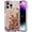 Beige, variant on KOMI Case for iPhone 14 Pro, Colorful Retro Oil Painting Printed Flower Laser Glossy Pattern Cute Curly Waves Border Exquisite Phone Cover Stylish Durable TPU Protective Case for Girls Women