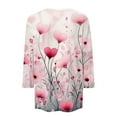 thumbnail image 3 of Resicozy Valentines Shirts For Women 3/4 Sleeve Valentine Day Top 2026 Cute Heart Print Graphic Shirt Crewneck Pullover Light pink S, 3 of 4