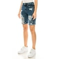 thumbnail image 2 of KHAKI & BLUE Women's Denim Shorts High Waisted 90'S Boyfriend Bermuda Destructed Distressed Jeans Casual Stretch Pants 79121Z-DM665 MED 11, 2 of 6