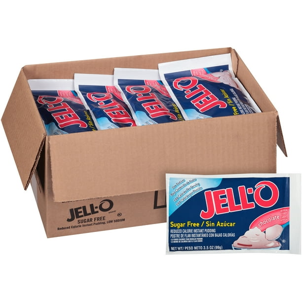 JELLO SugarFree Chocolate Dry Instant Pudding, 3.5 oz. Pouches (Pack