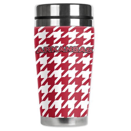 

Mugzie brand 20-Ounce MAX Stainless Steel Travel Mug with Insulated Wetsuit Cover - Arkansas Houndstooth