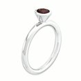 thumbnail image 3 of 925 Sterling Silver High 5mm Round Garnet Stackable Ring Stone Gemstone Birthstone June Rhodolite, 3 of 8