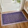 thumbnail image 3 of RUG ROBOT 2'x3' Area Rugs for Entryway, Non-Slip Washable Checkered Rug for Bathroom, Indoor Soft Stain Resistant Kitchen Door mat, Small Throw Rug for Entrance, Purple, 3 of 9