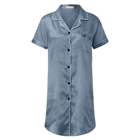 

Womens Pajama Sleepwear Satin Mini Slip Chemise Short Nightwear Nightgowns for Women
