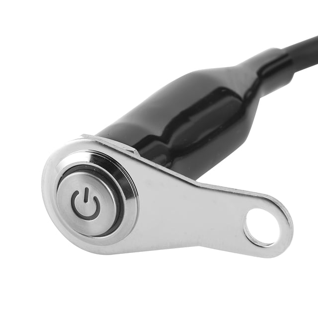 Interruptor de Manillar de Motocicleta, Botón Pulsador de Control de Soporte de Modificación Cable Cable LED LARGO, Resistente al Agua, Adecuado para Motocicletas de 12 V,