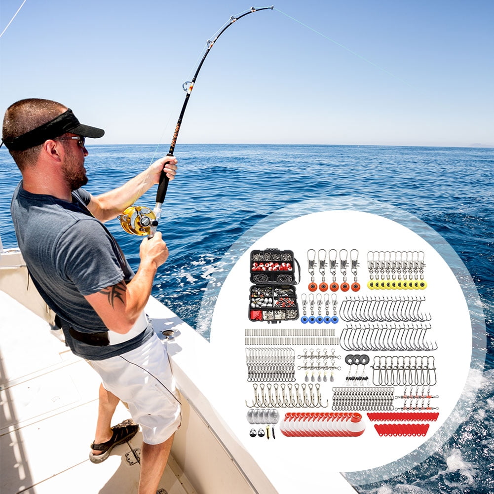 HUISZJ 267pcs Fishing Tools Accessories Kit Set, Fishing Tackle Set with Fishing Box, Outdoor Fishing Accessories Set for Men Birthday Gift