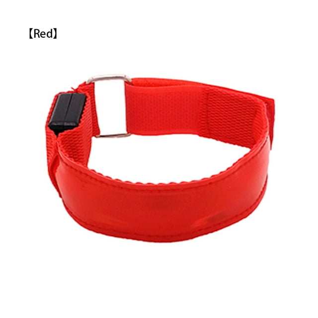 TureClos Brassard Lumineux Course Cyclisme Brassard Lumineux Marche Nocturne LED Nylon Sangle Alimenté par Batterie, Rouge