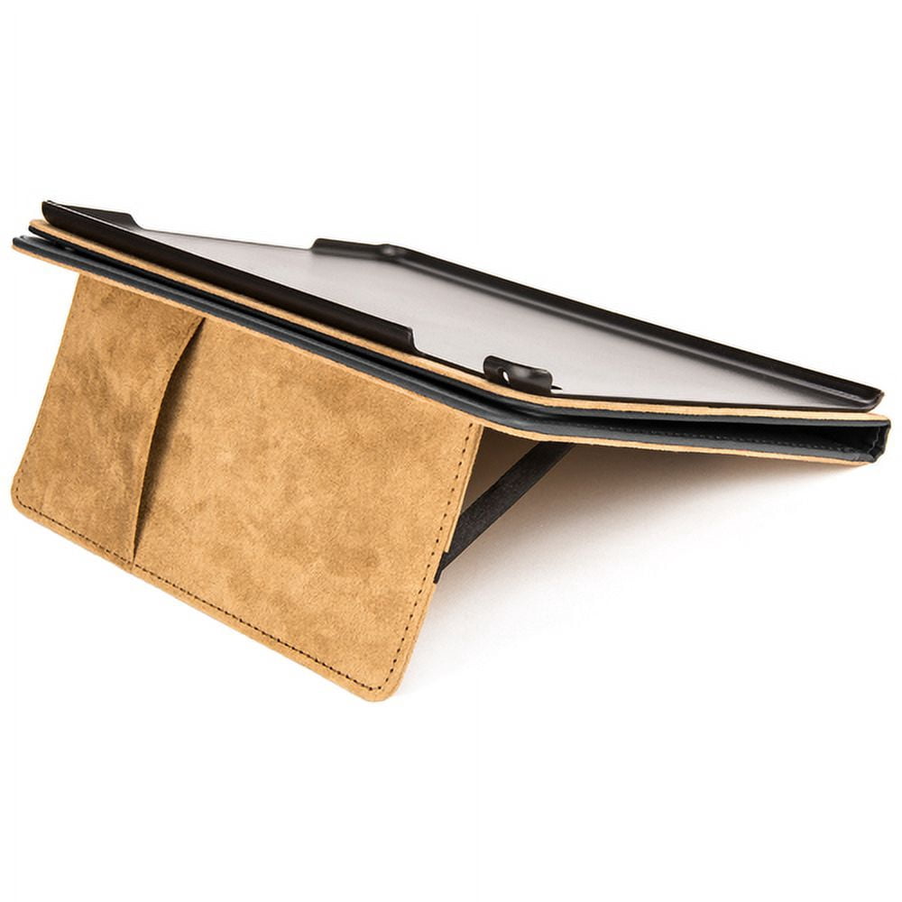 iPad Air 2 9.6" Case - Vegan Leather Portfolio Stand Case For Apple iPad Air 2 2014 With Folding Cover And Interior Slip Accesory Pockets (Black)