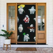 Marshmallow Ghostbusters Door Cover Decorated Banner Tapestry Home Decoration Holiday Party Supplies Door Banner Porch Sign Banner 72.8 x 35.4 Inch