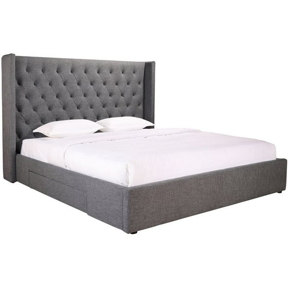 Moe S Blair California King Storage Bed In Dark Gray Com