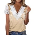 thumbnail image 3 of TaTaai Women‘s Floral Print V Neck Short Sleeve Top， Casual Pullover Blouse， Loose Fit Knit Shirt for Everyday Spring Wear Gift, 3 of 5