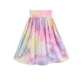 thumbnail image 5 of Girls Dress Tie Dye Backless Pink Bow Tie Cross Ruffle Flare Sleeve 4 Years, 5 of 6