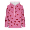 thumbnail image 6 of Enjoytime Womens Hoodies Hearts Printed Long Sleeve Casual Sweatshirt Fall Winter Fashion Trendy Pullover Sweatshirts Hot Pink M, 6 of 6