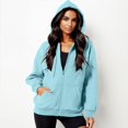 thumbnail image 5 of Zip Up Hoodies for Women 2025 Long Sleeve Plain Oversized Hoodie with Pockets Hooded Sweatshirt Women Jacket, 5 of 8