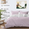 thumbnail image 4 of Purple Striped Bedding 3 Piece Duvet Cover Set Full Size, Modern Simple Farmhouse Beige Vintage Soft Microfiber Comforter Cover with Zipper Closure & Pillowcases, Wrinkle & FadeResistant Quilt Cover, 4 of 9