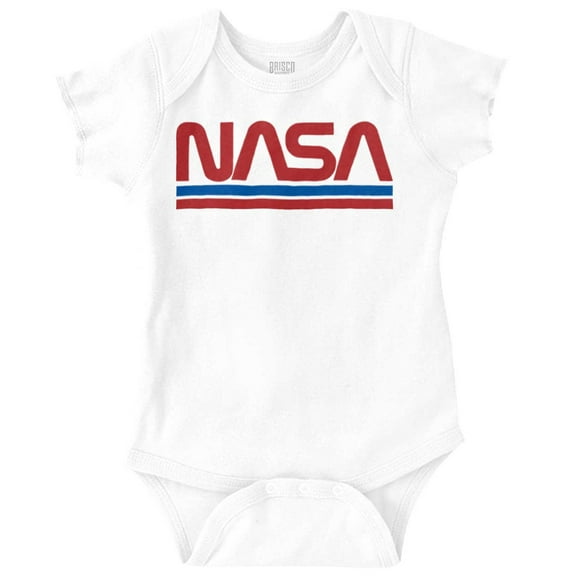 Retro Classic Space NASA Worm Logo Romper Boys or Girls Infant Baby Brisco Brands NB