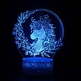 thumbnail image 1 of Luz nocturna LED 3D con unicornios que cambian de color para niños, 22 cm, 1 of 1