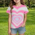 thumbnail image 2 of YAYUBA T Shirts for Girls Graphic T-Shirts Round Neck Back To School T Shirt Fashion Casual Holiday Shirts Preppy Little Girls Clothes, 6-7 Years, Hot Pink, 2 of 7