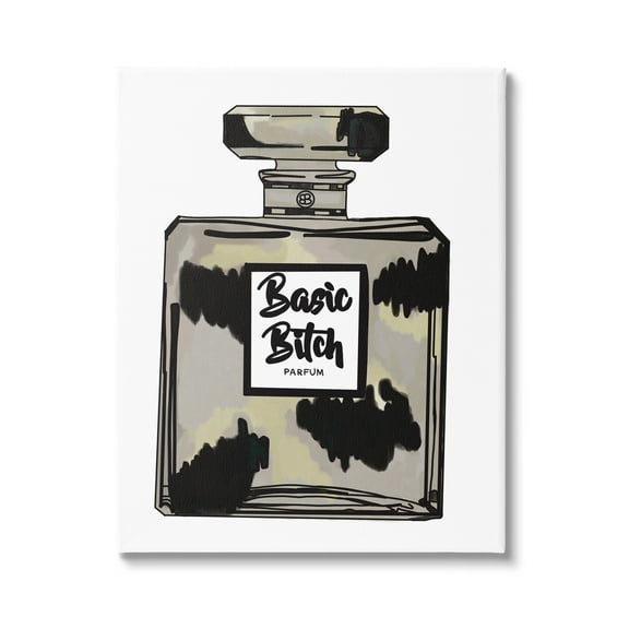 Stupell Industries Basic Bi*** Perfume Bottle Chic Upscale Fashion Graphic Art Gallery Wrapped Canvas Print Wall Art, Design by Amelia Noyes