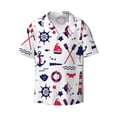 thumbnail image 3 of Balery Sailing Marine Travel Men's Casual Button Down Shirt Short Sleeve Textured Summer Cuban Beach Shirts-4X-Large, 3 of 7