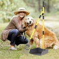 thumbnail image 6 of 38 inches Pooper Scooper for Large Medium Small Dogs with Stainless Metal Tray and Rake Set(Yellow), 6 of 8