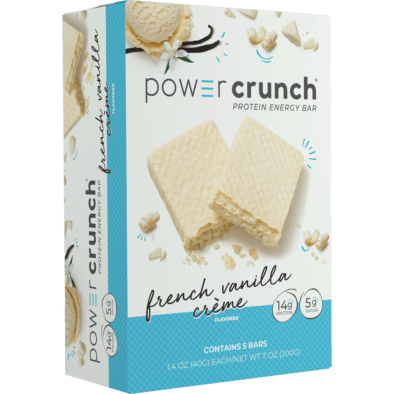 Power Crunch ORIGINAL Protein Energy Bar French Vanilla Cream, 7 oz, 5 count