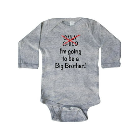 

Inktastic I m going to be a Big Brother! Gift Baby Boy Long Sleeve Bodysuit