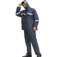thumbnail image 2 of Dagegui Mens Rain Suits 2 Piece Set Long Sleeve Waterproof Protective Raincoats and Pants Sets Reflective Outdoor Safty Rainsuits Navy L, 2 of 8