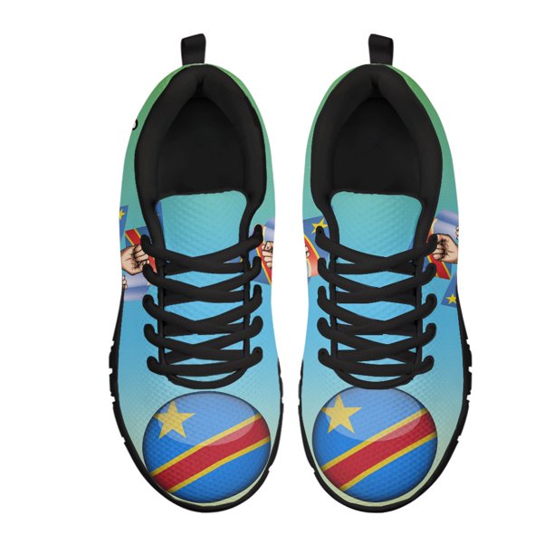 Zapatillas de deporte de verano Doginthehole con diseño de bandera para mujer, zapatillas planas antideslizantes para correr, zapatos de malla para mujer, zapatos de playa con cordones para caminar, p